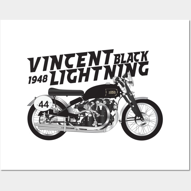 1948 Vincent Black Lightning Wall Art by kindacoolbutnotreally